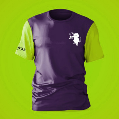 T-shirt Viollet et vert